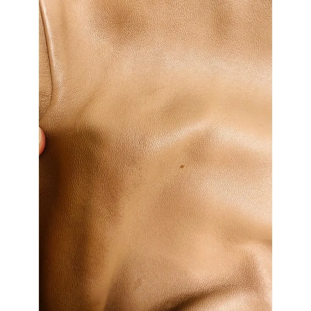 MANSUR GAVRIEL Caramel Tan Lambskin Cloud Clutch Ruched Top Bag Clutch Purse